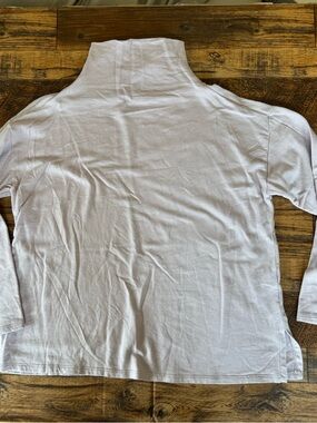 Eileen Fisher Light Lavender Turtleneck Top XS Petite Organic Cotton Soft Knit